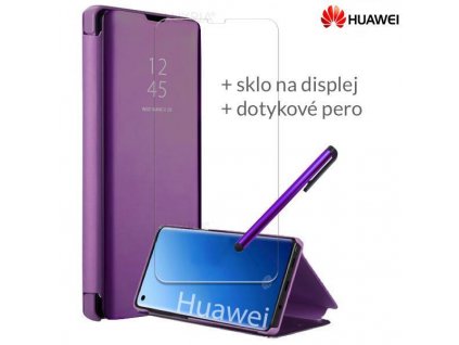 Otváracie Púzdro Roybens Clear View pre Huawei Fialove