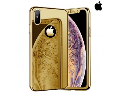 Celotelový zrkadlový zlatý obal pre iPhone (1)