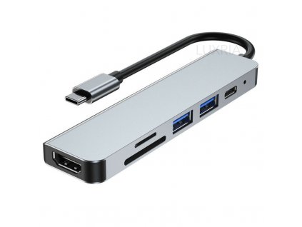 Luxria Hub Mini 6 in 1 Hliníkový USB hub so 6 vstupmi ( type C )2