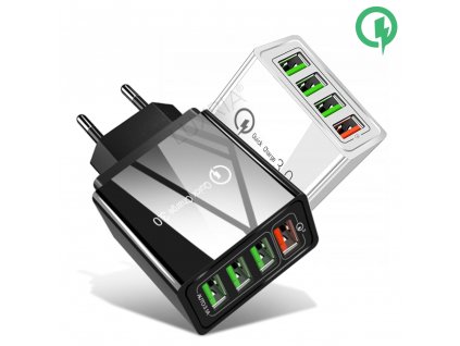 luxria quadcharge qc 3 0 sietovy adapter pre nabijanie 4 zariadeni sucasne 4x usb