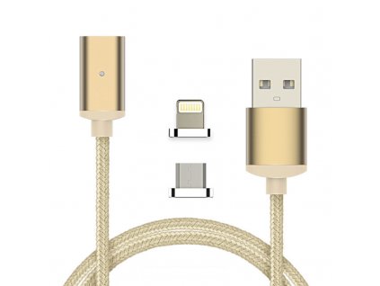 Magnetický USB kábel iPhone, Android, Zlatý 1