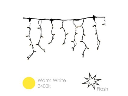 svetelne cencule 2x04m tepla biela flash cieny kabel