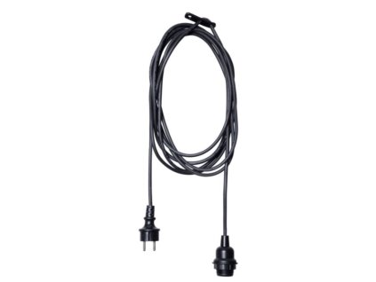 kabel s objimkou e27 ip44 5m cierny