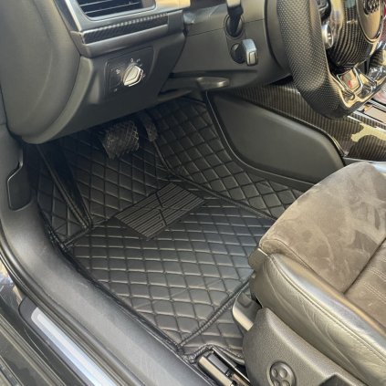 Luxusné autokoberce Dragonskin 14 farebných variant (Farba Farba kože : čierna / Farba šitia : Beige)