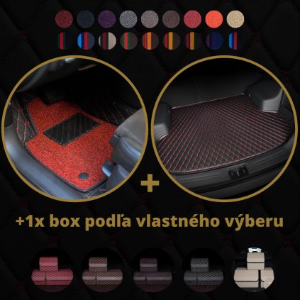 Dvojvrstvové luxusné autokoberce Dragonskin Elite set klasik + 1 x Box 18 farebných variant