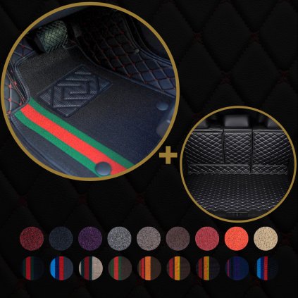 Dvojvrstvové luxusné autokoberce Dragonskin Elite set premium 18 farebných variant