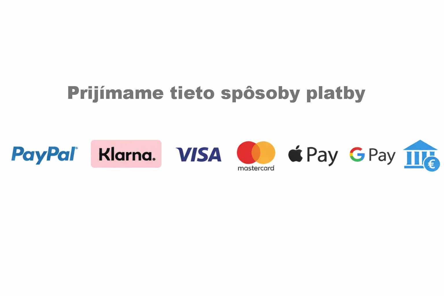 Prijímame tieto spôsoby platby