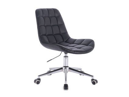 Židle PARIS na stříbrné podstavě s kolečky - černá