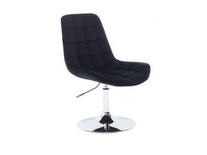 Židle PARIS VELUR na stříbrném talíři - černá