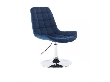 Židle PARIS VELUR na stříbrném talíři - modrá