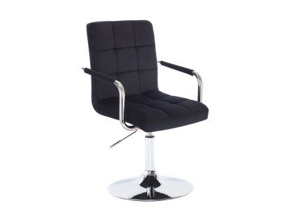 Židle VERONA VELUR na stříbrném talíři - černá