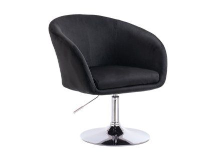 Židle VENICE VELUR na stříbrném talíři - černá