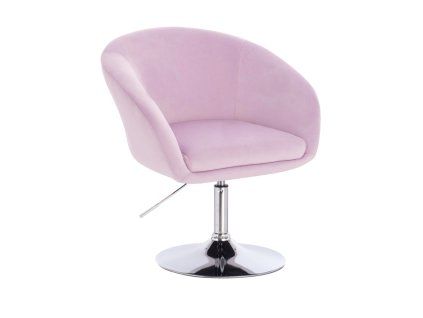 Židle VENICE VELUR na stříbrném talíři - levandule