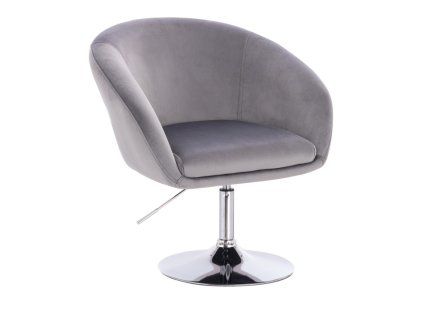 Židle VENICE VELUR na stříbrném talíři - světle šedá