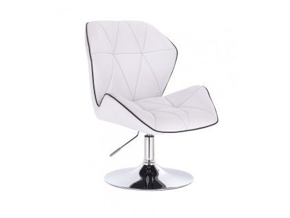 Židle MILANO MAX na stříbrném talíři - bílá