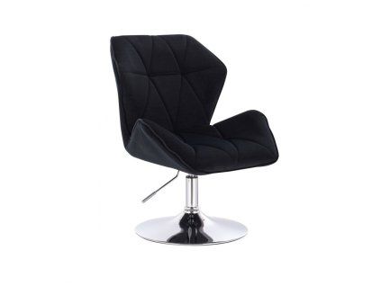 Židle MILANO MAX VELUR na stříbrném talíři - černá