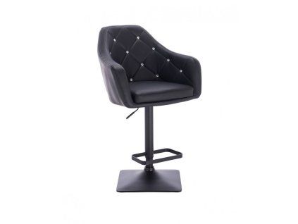 Barová židle ROMA na černé podstavě - černá