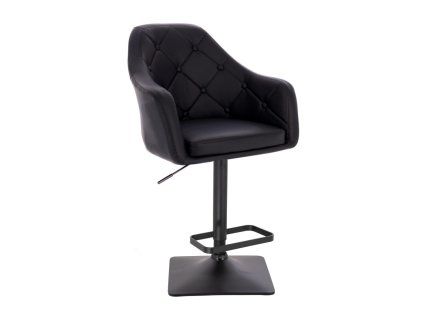 Barová židle ANDORA na černé hranaté podstavě - černá