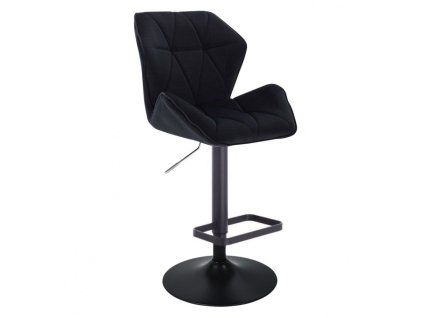 Barová židle MILANO MAX VELUR na černém talíři - černá