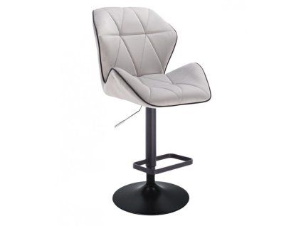 Barová židle MILANO MAX VELUR na černém talíři - šedá