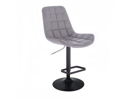 Barová židle PARIS na černém talíři - šedá