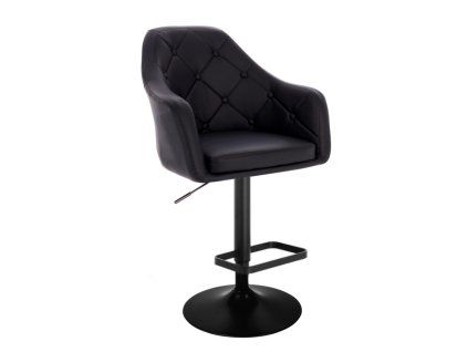 Barová židle ANDORA na černém talíři - černá