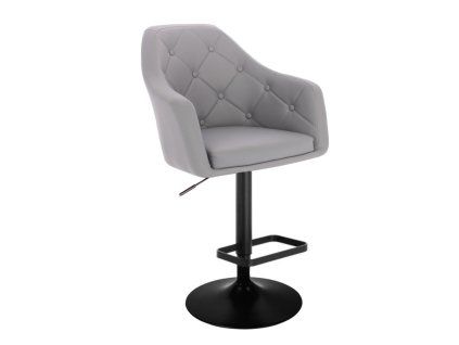 Barová židle ANDORA na černém talíři - šedá