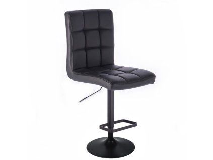 Barová židle TOLEDO na černém talíři - černá