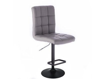 Barová židle TOLEDO na černém talíři - šedá