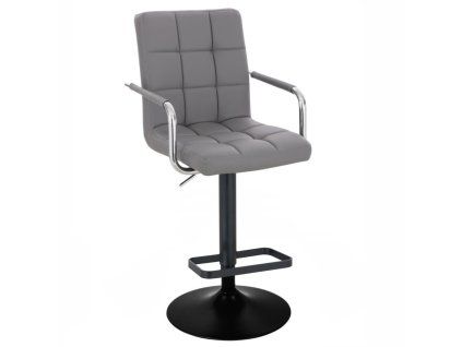 Barová židle VERONA na černém talíři - šedá