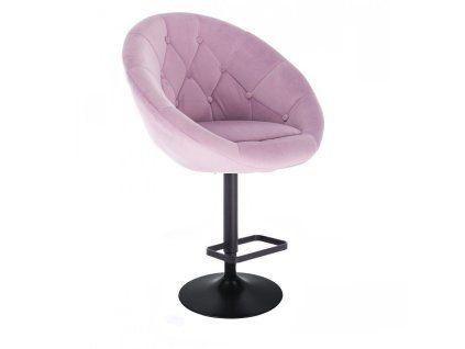Barová židle VERA VELUR na černém talíři - levandule