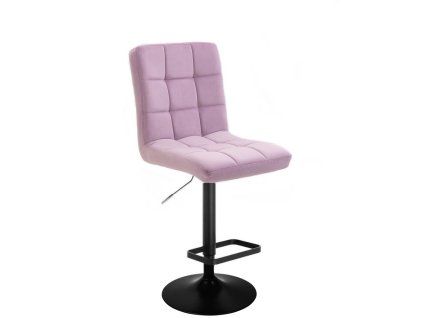 Barová židle TOLEDO VELUR na černém talíři - levandule
