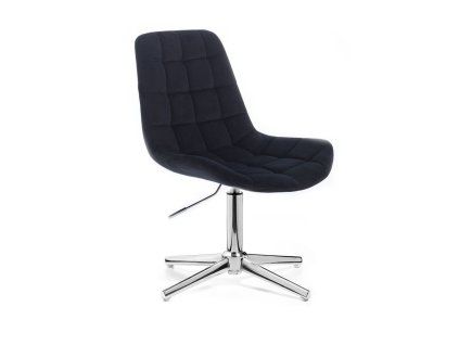 Židle PARIS VELUR na stříbrném kříži - černá