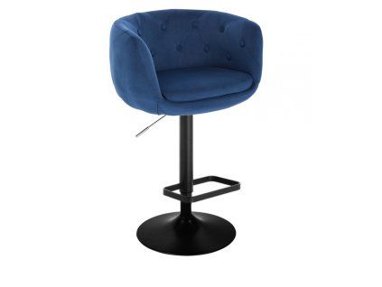 Barová židle MONTANA VELUR na černém talíři - modrá