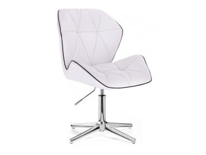 Židle MILANO MAX na stříbrném kříži - bílá