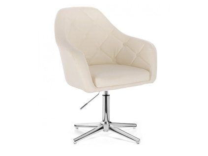 Křeslo ANDORA na stříbrném kříži - krémové