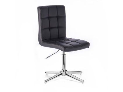 Židle TOLEDO na stříbrném kříži - černá