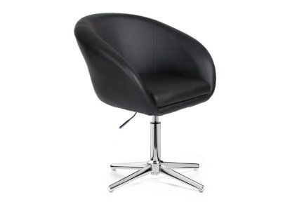 Židle VENICE na stříbrném kříži - černá