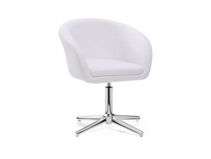 Židle VENICE na stříbrném kříži -  bílá