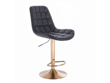 Barová židle PARIS na zlatém talíři - černá