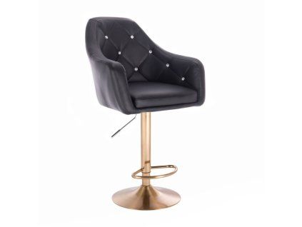 Barová židle ROMA na zlatém talíři - černá