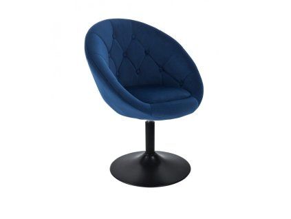 Křeslo VERA VELUR na černém talíři - modré