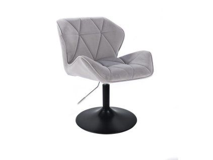 Židle MILANO VELUR na černém talíři - světle šedá