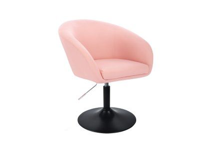 Židle VENICE na černém talíři - světle růžová