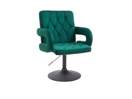 Židle BOSTON VELUR na černém talíři - zelená