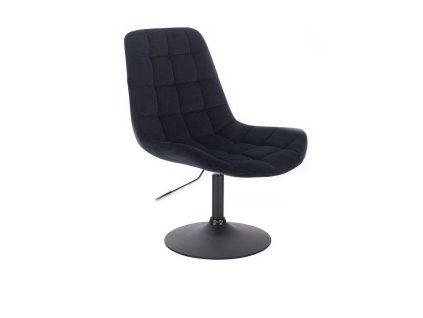 Židle PARIS VELUR na černém talíři - černá