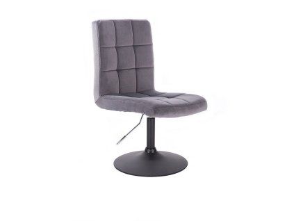 Židle TOLEDO VELUR na černém talíři - tmavě šedá