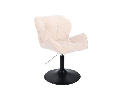 Židle MILANO VELUR na černém talíři - krémová