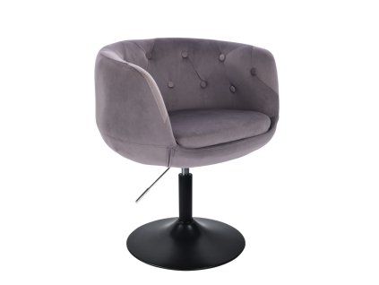 Židle MONTANA VELUR na černém talíři - šedá