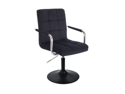 Židle VERONA VELUR na černém talíři - černá